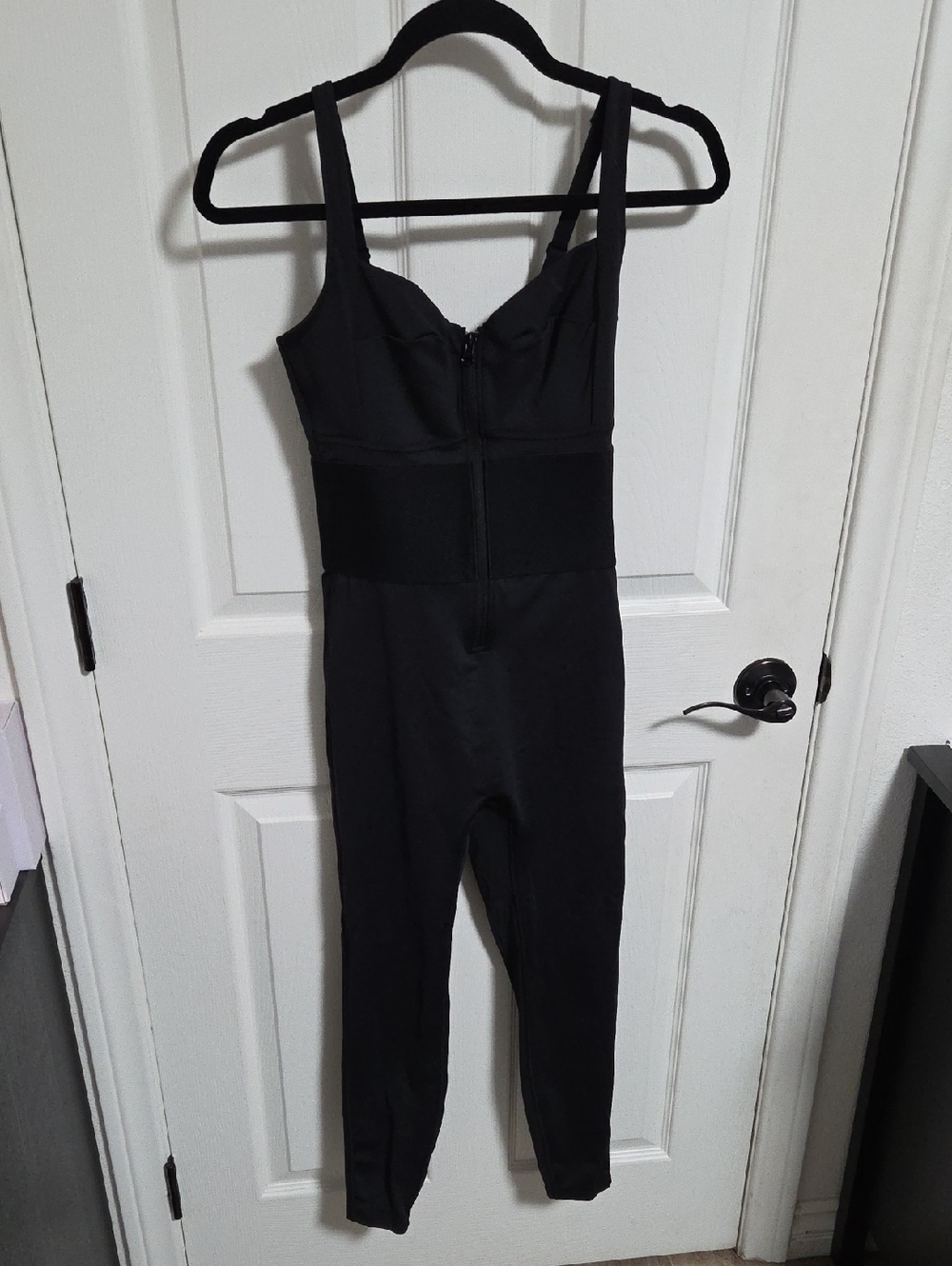 Black Slim-Fit Women's Jumpsuit with Supportive Waistband